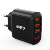 CHOETECH CHARGER 3X USB 3.4A BLACK (Q5009-EU)