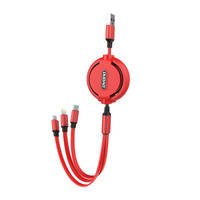 DUDAO L8H CABLE 3IN1 EXTENDABLE 1.1M RED (L8H-RED)