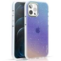 KINGXBAR OMBRE CASE BACK COVER FOR IPHONE 12 PRO MAX BLUE-VIOLET