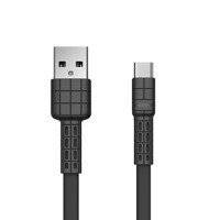 REMAX ARMOR SERIES FLAT USB / USB TYPE C CABLE 5V 2.4A BLACK (RC-116A)