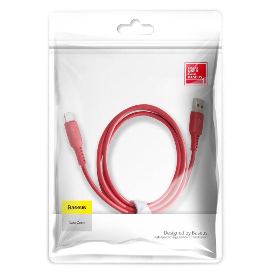 BASEUS COLORFUL CABLE USB / LIGHTNING 2.4A 1.2M RED (CALDC-09)