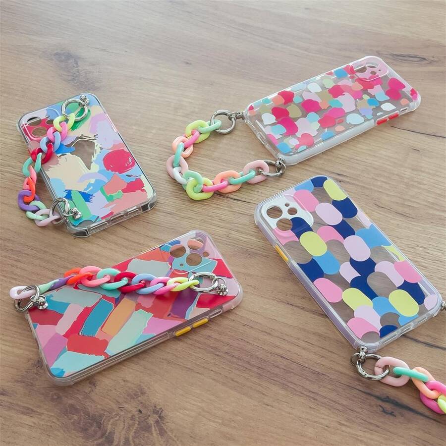 COLOR CHAIN CASE GEL FLEXIBLE ELASTIC CASE COVER WITH A CHAIN PENDANT FOR IPHONE 13 PRO MAX MULTICOLOUR  (1)