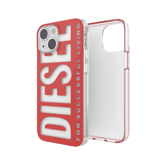 DIESEL CLEAR CASE GRAPHIC IPHONE 13 MINI RED / WHITE