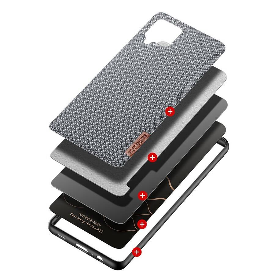 DUX DUCIS FINO CASE COVERED WITH NYLON MATERIAL FOR SAMSUNG GALAXY A12 / GALAXY M12 GRAY
