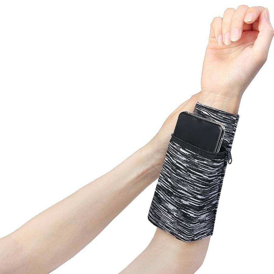 FABRIC ARMBAND FOR RUNNING FITNESS BROWN
