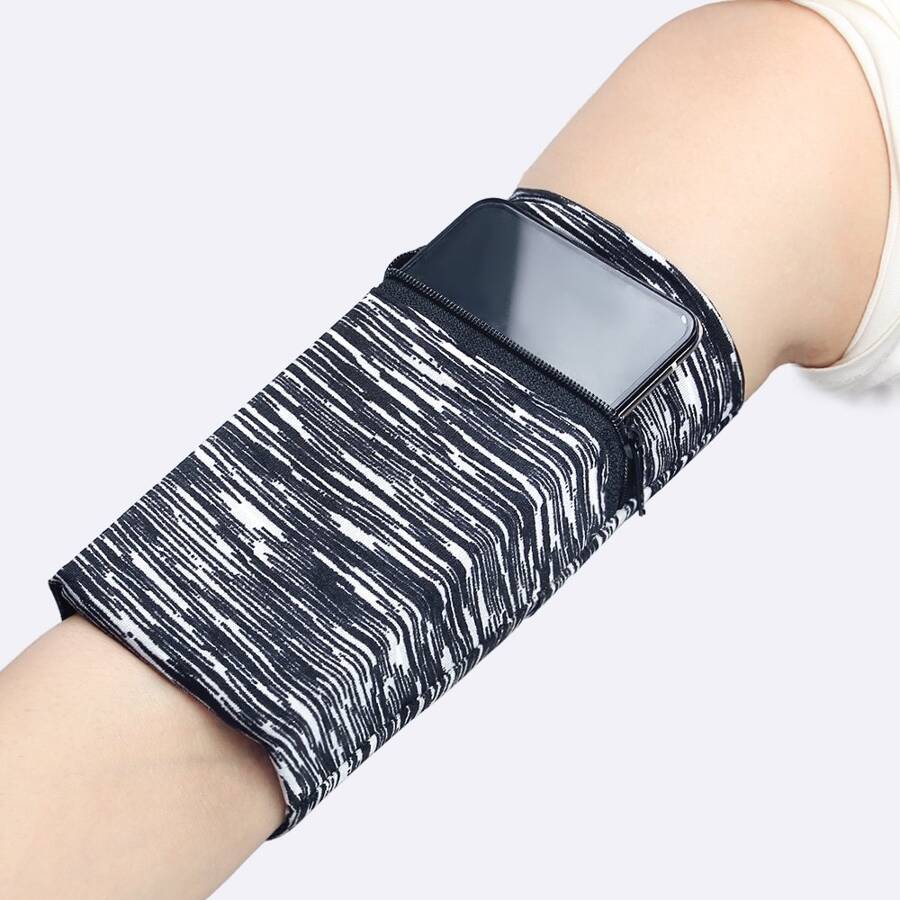 FABRIC ARMBAND FOR RUNNING FITNESS BROWN