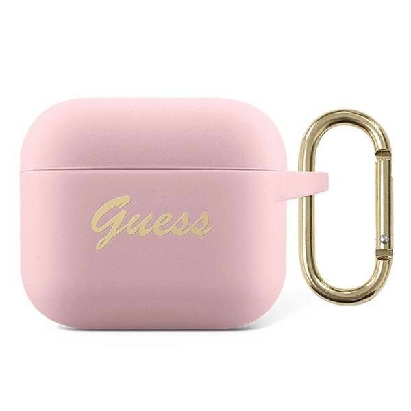 GUESS GUA3SSI AIRPODS 3 COVER PINK/PINK SILICONE VINTAGE SCRIPT