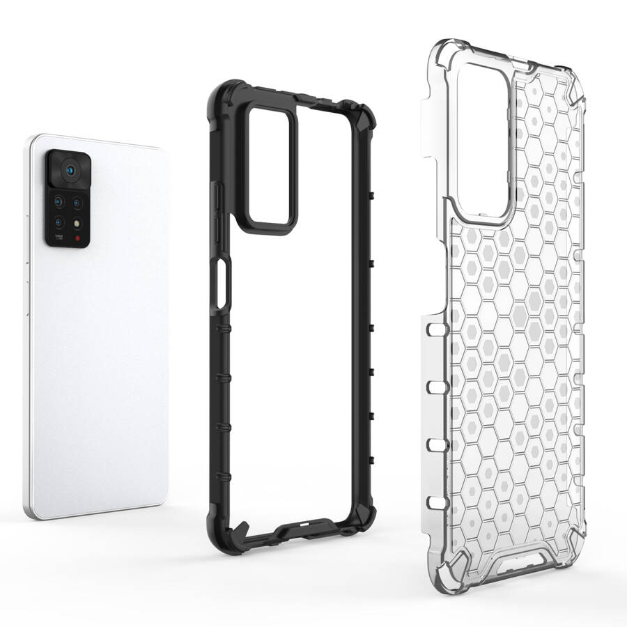 HONEYCOMB CASE ARMORED COVER WITH A GEL FRAME FOR XIAOMI REDMI NOTE 11 PRO + / 11 PRO BLACK