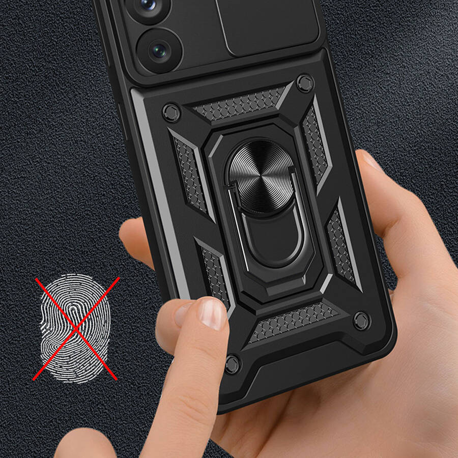 HYBRID ARMOR CAMSHIELD CASE FOR SAMSUNG GALAXY S23 ARMORED CASE WITH CAMERA COVER BLACK