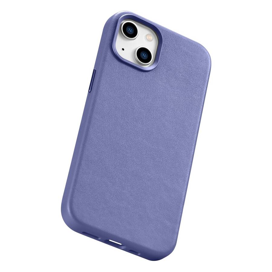 ICARER CASE LEATHER COVER GENUINE LEATHER IPHONE 14 PLUS LIGHT PURPLE (MAGSAFE COMPATIBLE)
