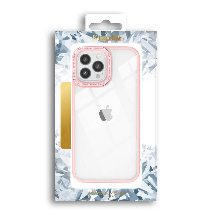 KINGXBAR SPARKLE SERIES CASE IPHONE 13 PRO WITH CRYSTALS BACK COVER PINK