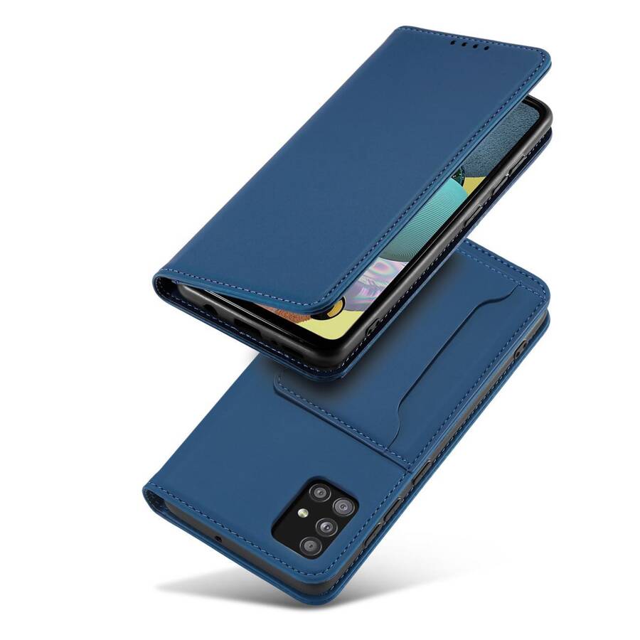 MAGNET CARD CASE CASE FOR SAMSUNG GALAXY A12 5G POUCH WALLET CARD HOLDER BLUE