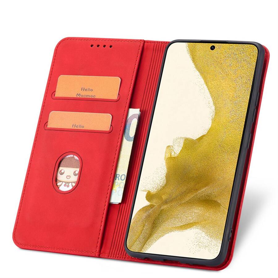 MAGNET FANCY CASE FOR SAMSUNG GALAXY S23+ FLIP COVER WALLET STAND RED