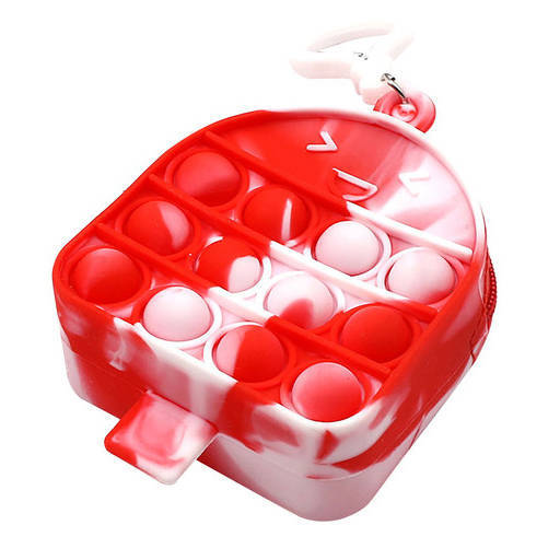 SENSORY TOY MAGIC POP GAME PUZZLE PUSH BUBBLE  WALLET WHITE-RED