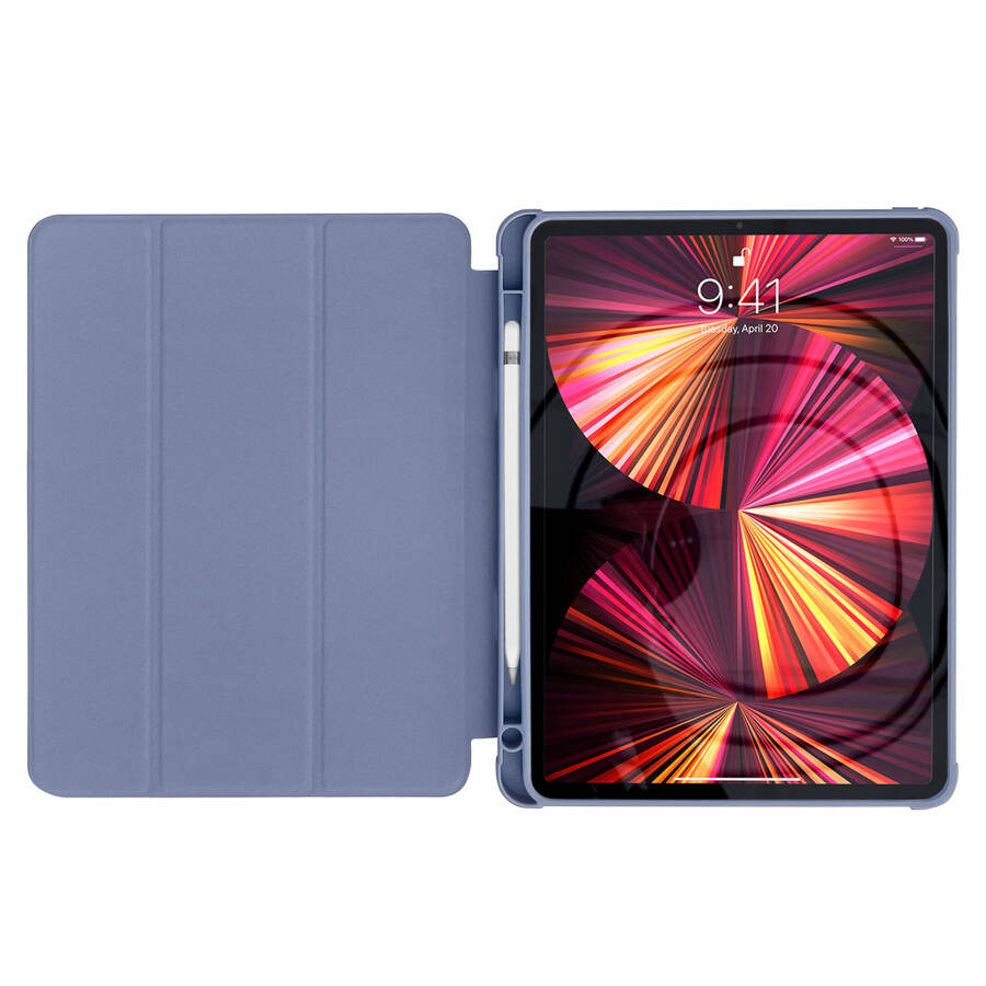 STAND TABLET CASE SMART COVER CASE FOR IPAD PRO 12.9 &#39;&#39; 2021 WITH STAND FUNCTION BLUE