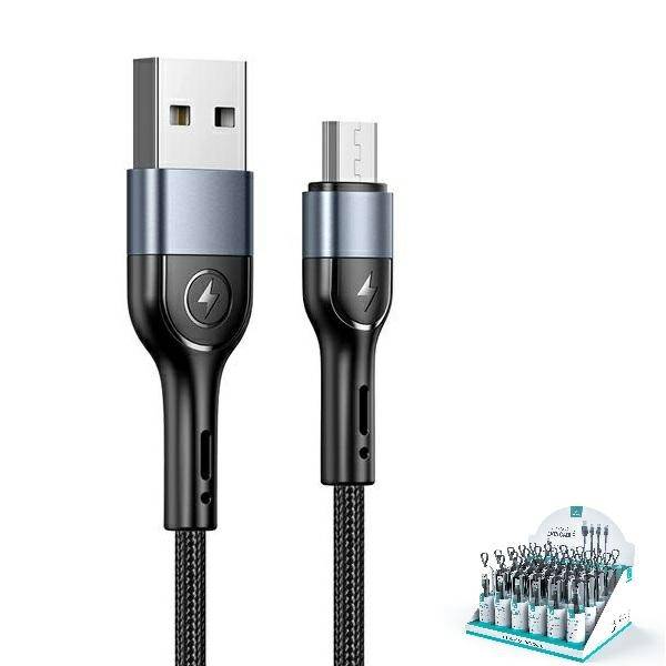 USAMS KABEL PLECIONY U55 2A MICRO USB FOR SET U55 CZARNY /BLACK 1M SJ450ZJ01 (US-SJ450)