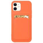 CARD CASE SILICONE WALLET CASE WITH CARD HOLDER DOCUMENTS FOR IPHONE 13 PRO ORANGE