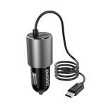 DUDAO USB CAR CHARGER WITH BUILT-IN CABLE USB TYPE C 3.4 A BLACK (R5PRO T)