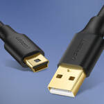 UGREEN 5 PIN GOLD-PLATED USB CABLE - MINI USB 0.25M BLACK (US132)