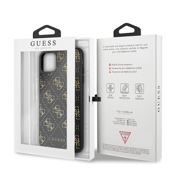 Guess GUHCN654GGPBK iPhone 11 Pro Maxczarny/black hard case 4G Double Layer Glitter
