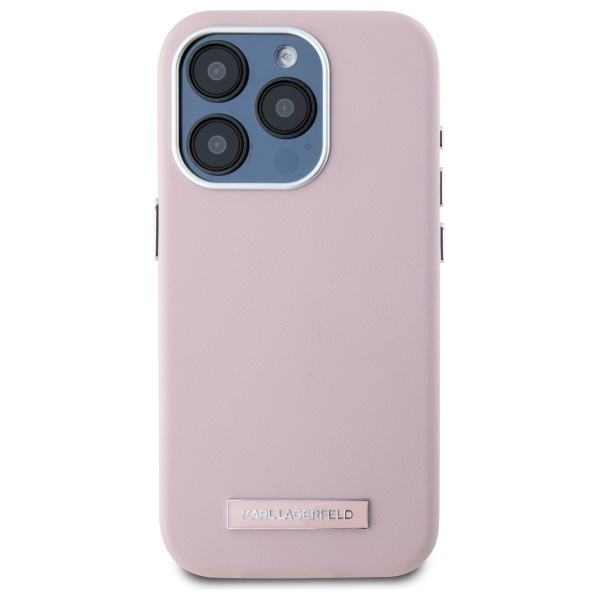 Karl Lagerfeld KLHMP15XPGMSRPP iPhone 15  Pro Max 6.7" różowy/pink hardcase FW Metal Plate MagSafe