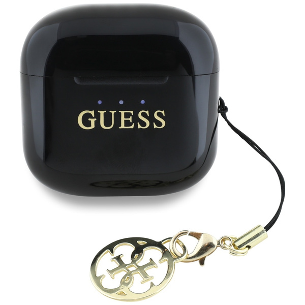 Słuchawki TWS Guess Glossy Effect         Printed Classic Logo & Charm czarny