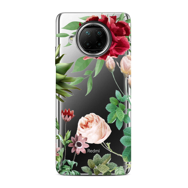 CaseGadget ETUI NADRUK CZERWONA RÓŻA I LIŚCIE XIAOMI REDMI NOTE 9 PRO 5G