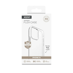 XQISIT NP FLEX CASE ANTI BAC, RECYCLED FOR IPHONE 15 CLEAR