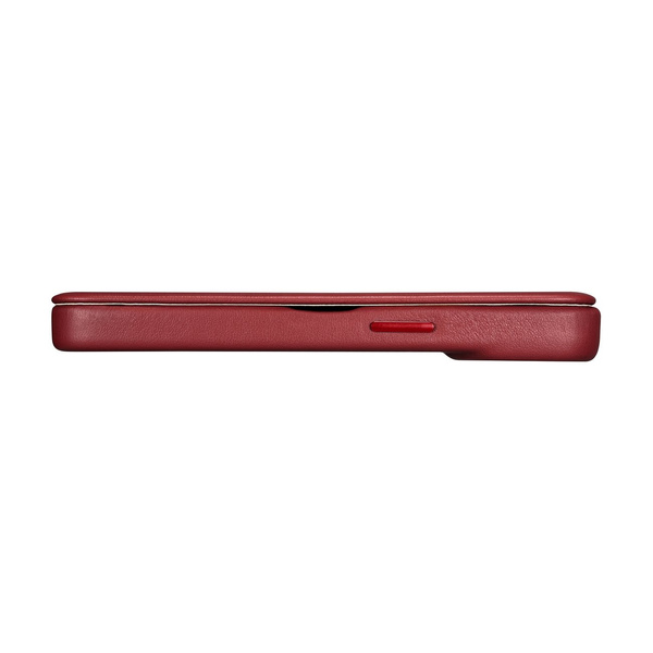iCarer CE Premium Leather Folio Case skórzane etui iPhone 14 Pro Max z klapką magnetyczne MagSafe czerwony (WMI14220716-RD)
