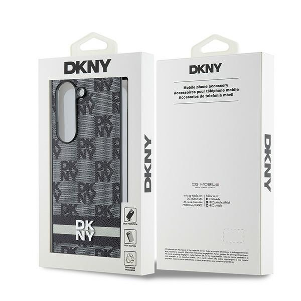 DKNY DKHCZFD6PCPTSSKZ Fold6 F956czarny/black Chequered Pattern Printed Stripes