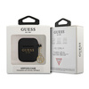 Guess  GUA2LSC4EK AirPods 1/2 coverczarny/black Silicone Charm 4G Collection