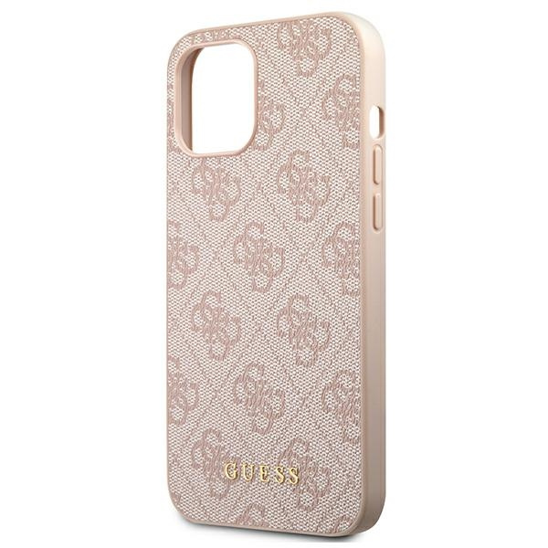 Guess GUHCP12MG4GFPI iPhone 12 / 12 Pro6,1" różowy/pink hard case 4G Metal Gold Logo