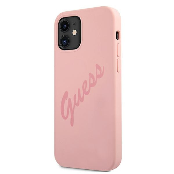 Guess GUHCP12SLSVSPI iPhone 12 mini5,4" różowy/pink hardcase Script Vintage