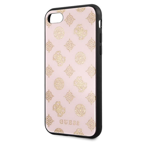Guess GUHCI8TGGPLP iPhone 7/8/SE 2020/ SE 2022 jasnoróżowy/light pink hard case Peony G Double Layer Glitter
