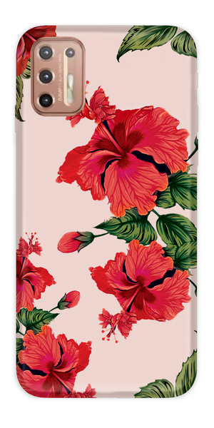 CASEGADGET CASE OVERPRINT RED POPPIES MOTOROLA MOTO G9 PLUS