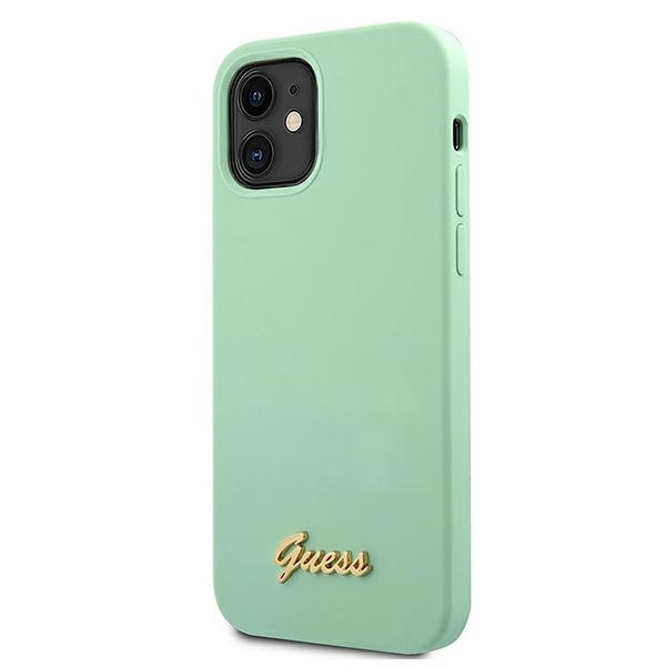Guess GUHCP12SLSLMGGN iPhone12 mini 5,4" zielony/green hardcase Metal Logo Script