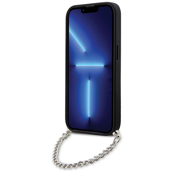 Etui Karl Lagerfeld Saffiano Monogram Chain na iPhone 14 Pro Max - czarne