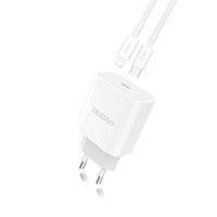 Dudao szybka ładowarka sieciowa EU USB Typ C Power Delivery 18W + kabel przewód USB Typ C / Lightning 1m biały (A8EU + PD cable white)