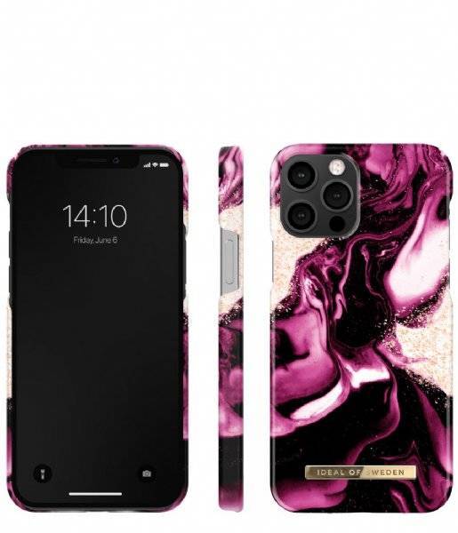 [10 + 1] IDEAL OF SWEDEN IDFCAW 21-I2061-319 IPHONE 12/12 PRO CASE GOLDEN RUBY MARBLE