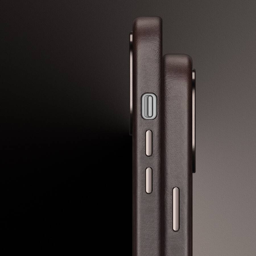Dux Ducis Naples etui do iPhone 14 Pro skórzany pokrowiec (kompatybilny z MagSafe) ciemnobrązowy