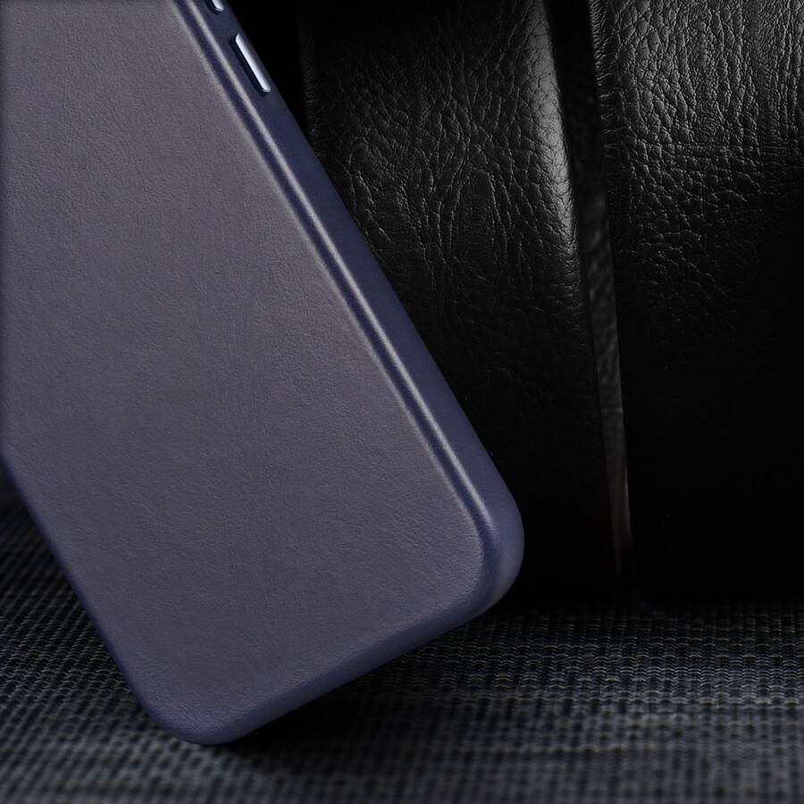 Dux Ducis Naples etui iPhone 14 Pro Max magnetyczny skórzany pokrowiec MagSafe niebieskie