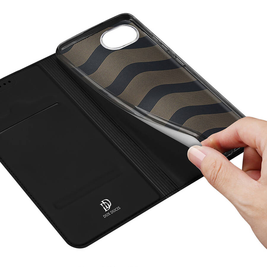 Dux Ducis Skin Pro etui Realme C30 / Realme Narzo 50i Prime pokrowiec z klapką portfel na kartę podstawka czarne