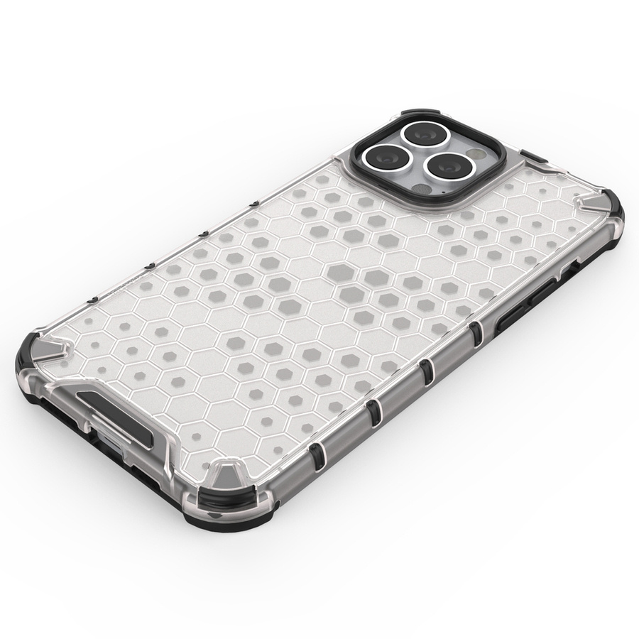 Honeycomb etui pancerny pokrowiec z żelową ramką iPhone 13 Pro Max czarny