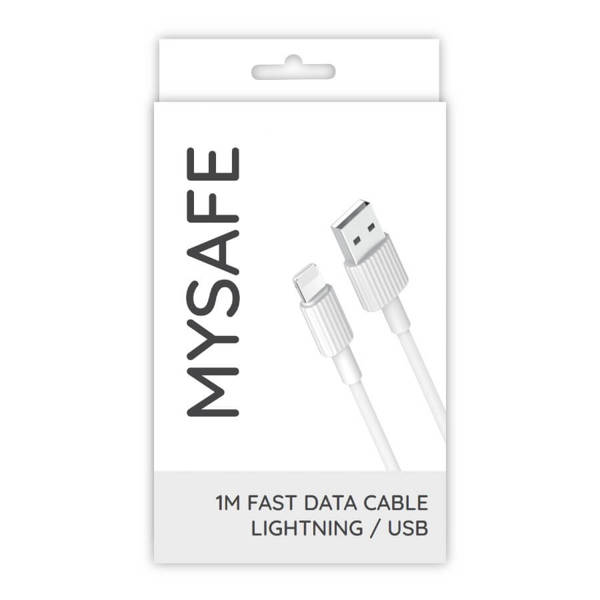 MYSAFE NB KABEL P156 LIGHTNING USB 1M BIAŁY QUICK CHARGE