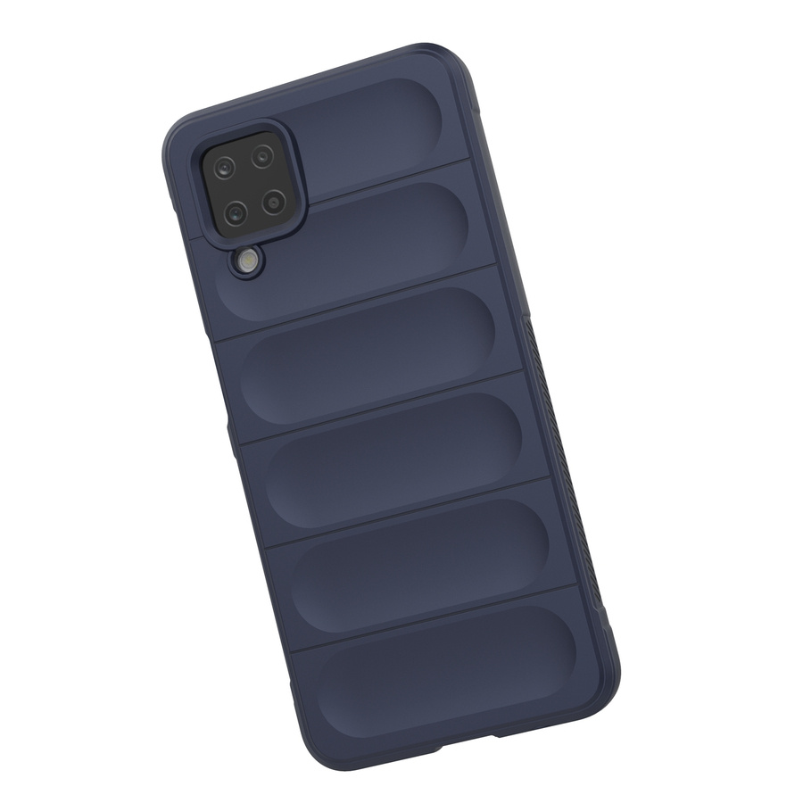 Magic Shield Case etui do Samsung Galaxy A12 elastyczny pancerny pokrowiec ciemnoniebieski