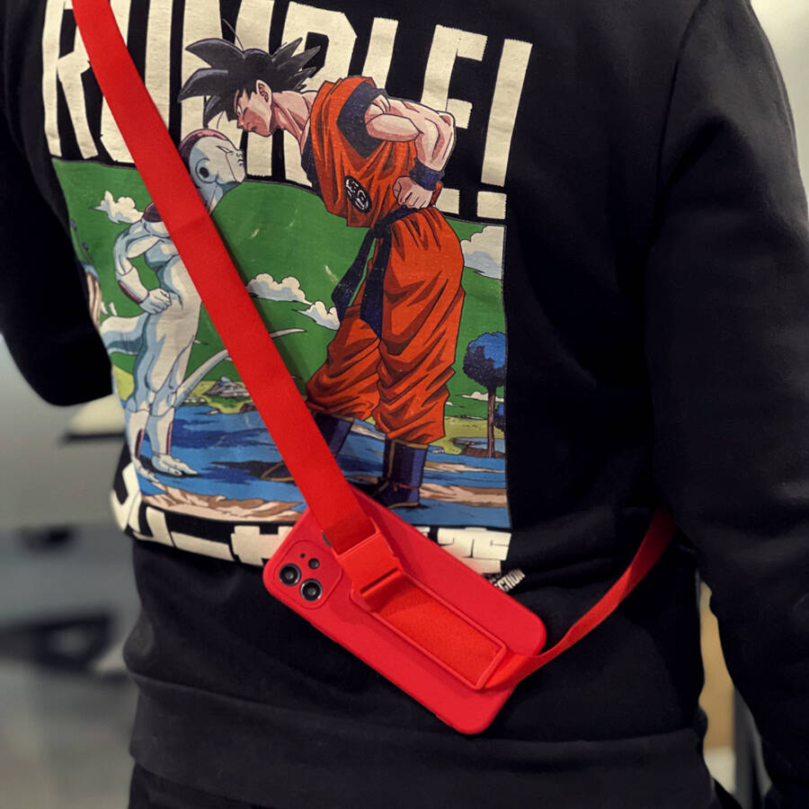 Rope case żelowe etui ze smyczą łańcuszkiem torebka smycz Xiaomi Redmi Note 10 Pro granatowy