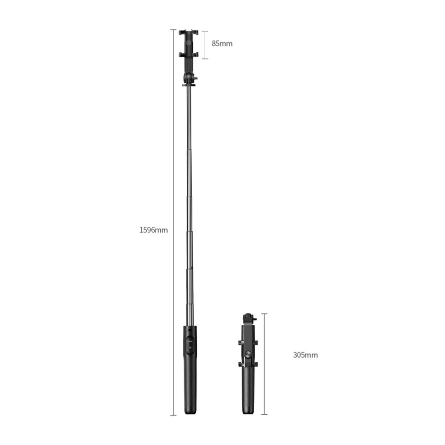 Selfie stick / kijek teleskopowy ze stojakiem i pilotem Bluetooth 1.5m Ugreen LP586 - czarny