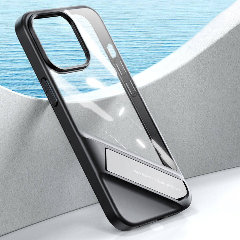 Ugreen Fusion Kickstand Case sztywne etui z żelową ramką i podstawką do iPhone 13 czarny (90152)
