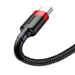 Baseus Cafule Cable wytrzymały nylonowy kabel przewód USB / USB-C QC3.0 3A 0,5M czarno-czerwony (CATKLF-A91)