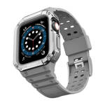 Protect Strap Band opaska z etui do Apple Watch 7 / 6 / 5 / 4 / 3 / 2 / SE (41 / 40 / 38mm) obudowa pancerny pokrowiec na zegarek szary